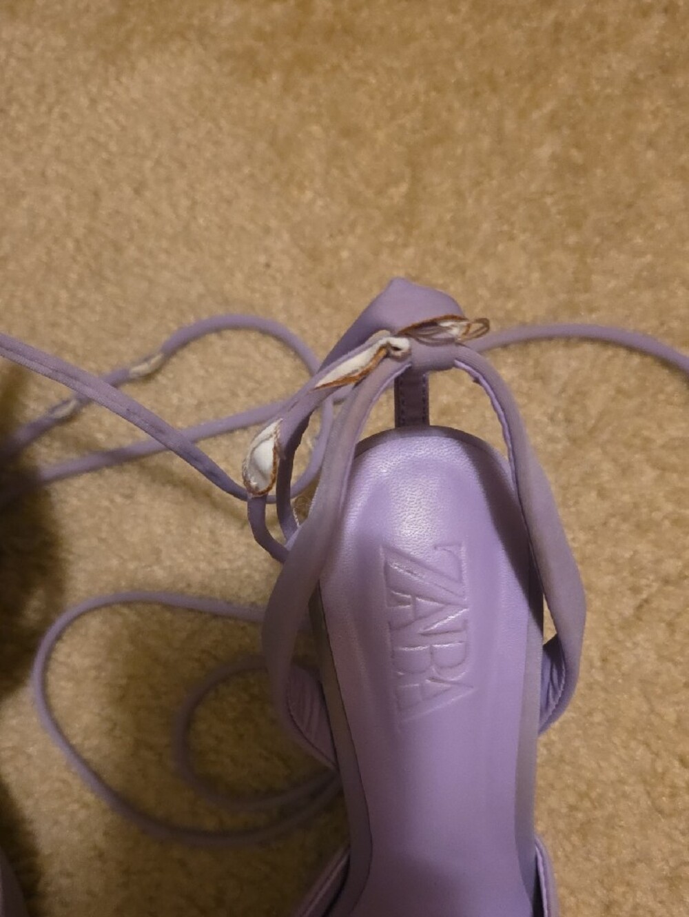 Zara Lavender Bow Pointed-Toe Ankle-Tie Pumps with Bow - Picture 2 of 4